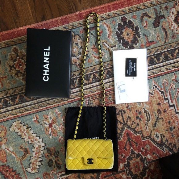 SOLD***Chanel Classic Mini Rectangular Velvet Bag - Picture 5 of 13